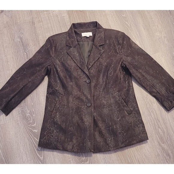 Erin London Faux Snake Skin Button Front Jacket Size Small - Picture 8 of 10